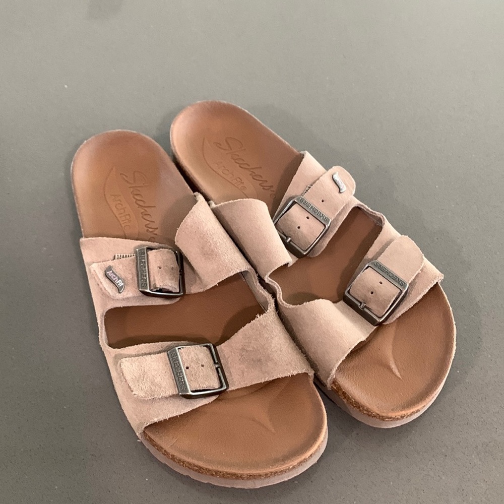Skechers Women's Granola-Fresh Spirit-Classic Comfort Two Strap Slide Sandal